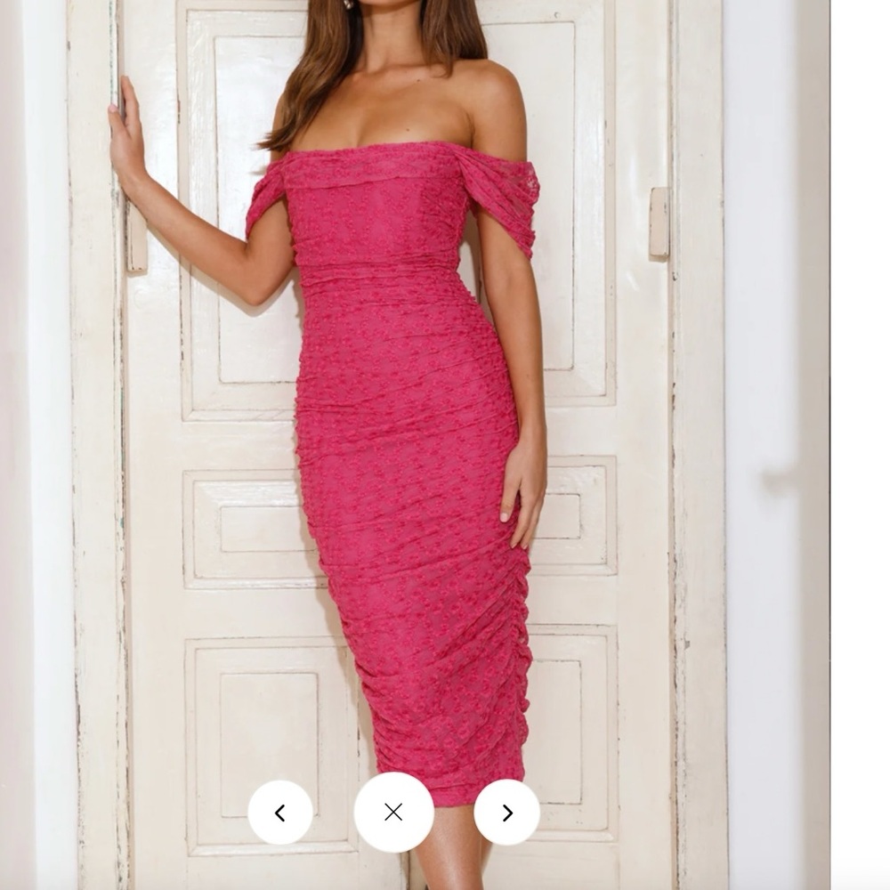 Hello Molly Floral Pink Midi Dress